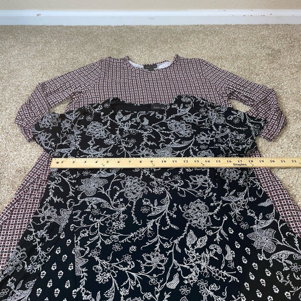 J. Jill Wherever collection set of 2 women's tunic tops geometric floral SZ MD - Picture 3 of 8